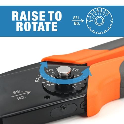 IWISS M22520/1-01 (HDT-48-00), 4-Indent Crimping Tool for Contact Pins, MIL-Spec, for DEUTSCH DT, DTM, and DTP, 0.12 to 3.5 sq.