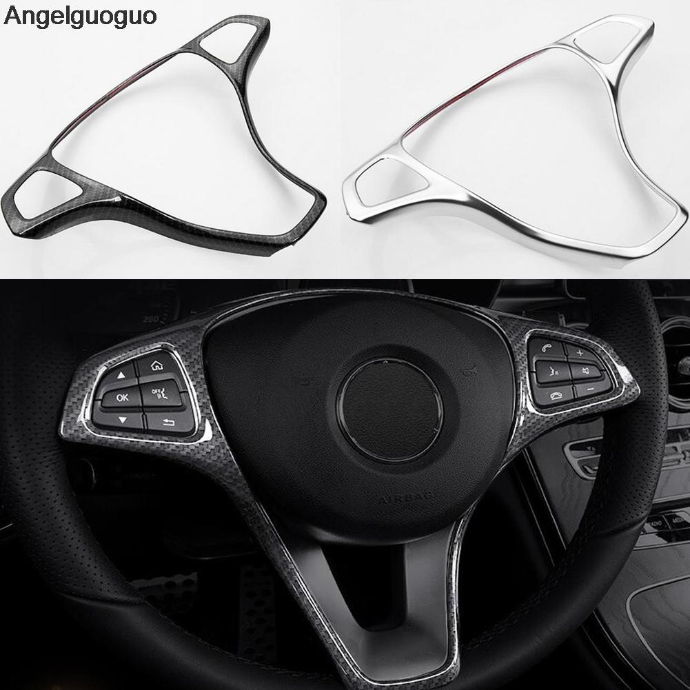 Car Steering Wheel Button Trim Frame Car Accessories For Mercedes Benz E Class W213 C Class W205 GLC Class X253 Car