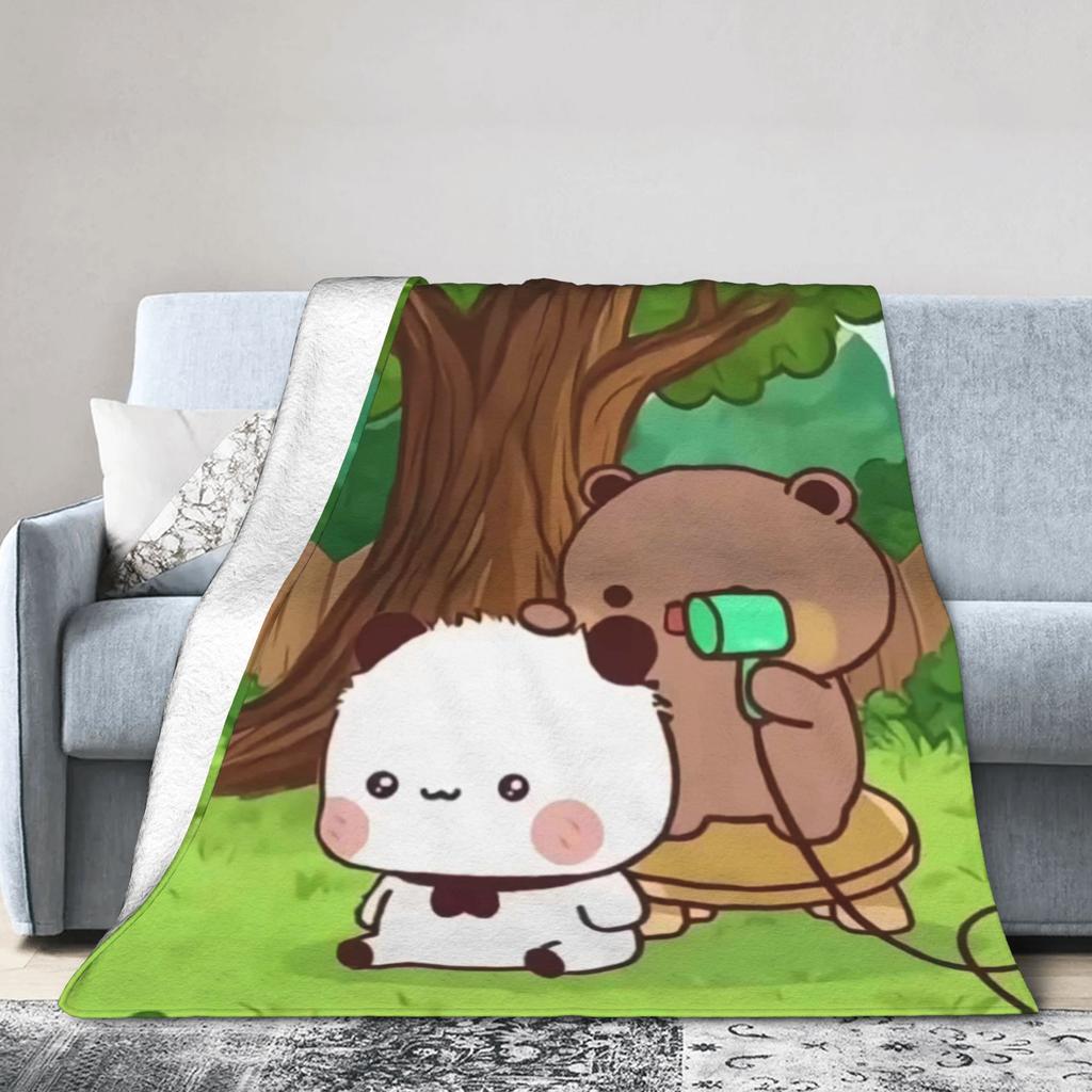 Bubu & Dudu Appreciating Lanterns Flannel Blankets Winter Super Soft Throw Blanket for Home Decor Novelty Bedspread Bed Cover