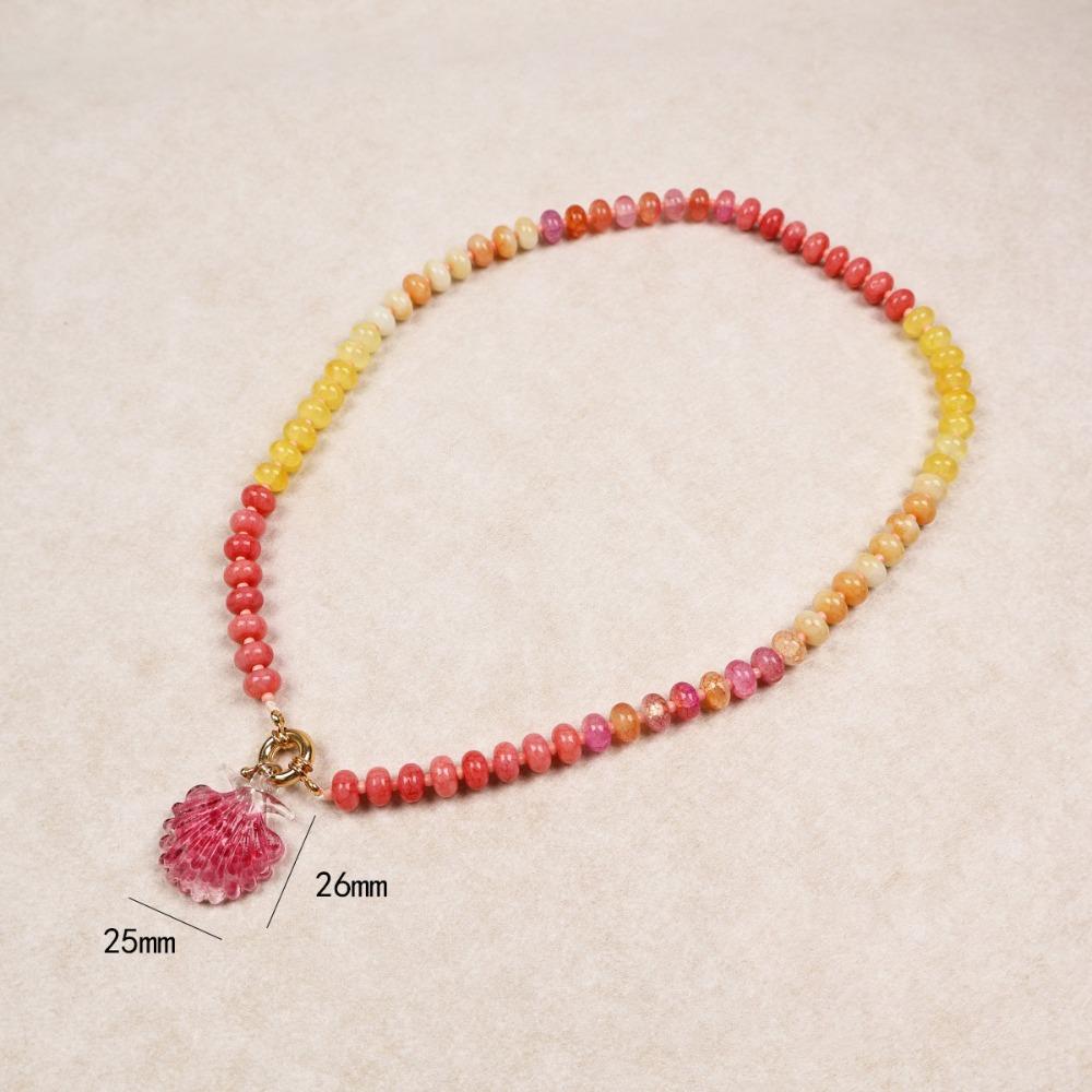 Charms Jewelry Flower Necklace Colorful Beads Pendant Necklace Creative Floral Chain Choker  Summer