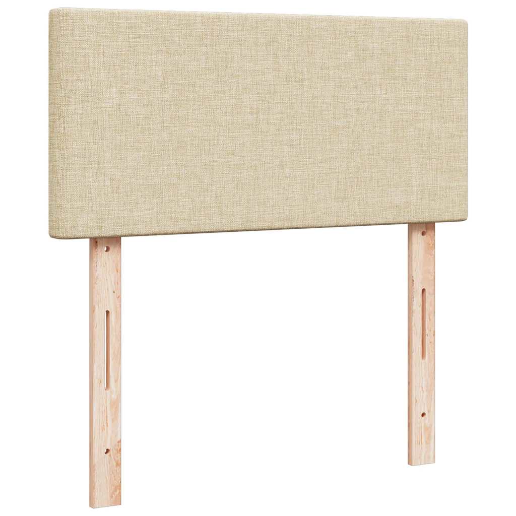 Ottoman Bed with Mattress Cream 80x200 cm Fabric