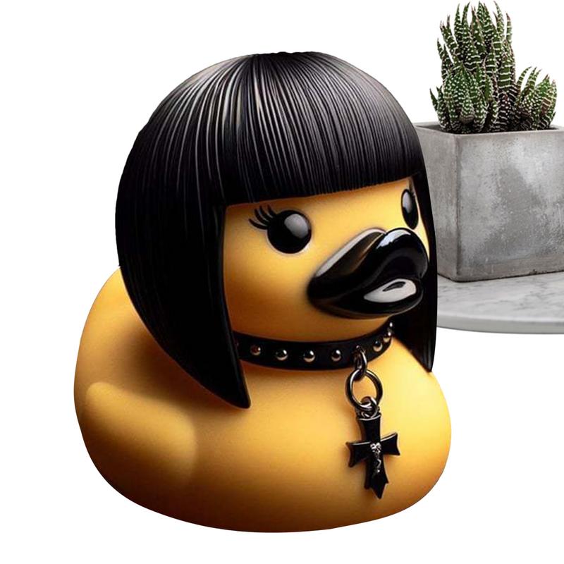 Комнатная статуэтка утки Готическая скульптура Панк фигурка животного Полимерные статуэтки Декор для стола Коллекционные фигурки Утка Сатана Настольная