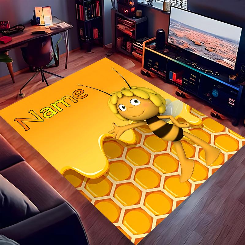 Custom personalization Maya the Bee Print Area Rug - Soft, Washable Non-Slip Indoor Mat,Living Room,Home&Office Decorative Rug
