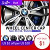 LJFJN1 4PCS 56MM 60MM 65MM Car Hub Cap Sticker Wheel Center Cover Decal Decoration Auto Modification Accessorie For BMW M Emblem Badge