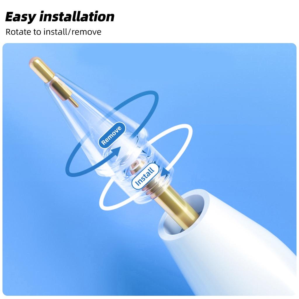 FONKEN Сменный наконечник для карандашей, совместимый с Apple Pencil, наконечник для карандашей 1-го/2-го поколения, повышенная чувствительность, прозрачные запасные наконечники