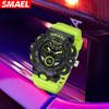 SMAEL Цифровые и кварцевые мужские спортивные часы со светодиодной подсветкой, многофункциональные часы с хронографом и датой, водонепроницаемые аналоговые электронные наручные часы
