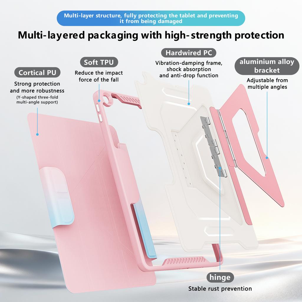 Face Detachable Tri-Fold Stand Case for IPad 10.2 2019 2020 2021 7th 8th 9th Generation Multi-Layers Protection Cover Fashional