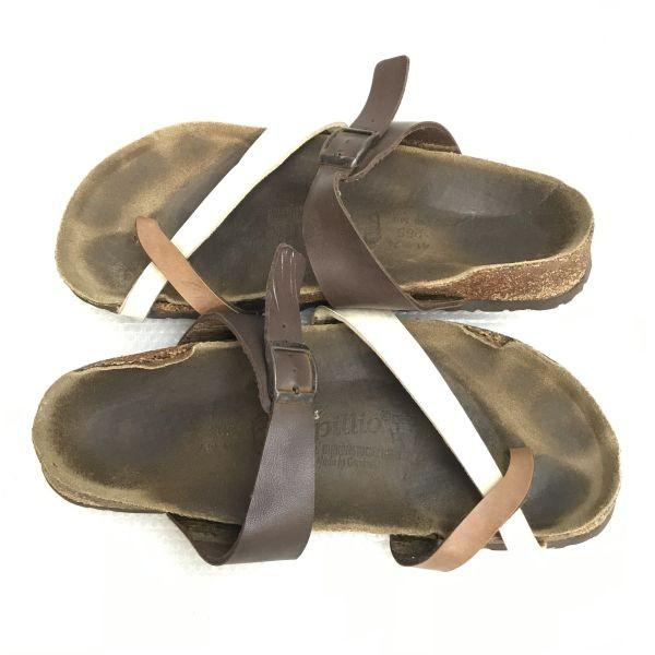 Birkenstock Papillio Германия Кожаные сандалии 26.5 41 Мужские Коричневые Пляжная обувь(ИСПОЛЬЗОВАЛ)