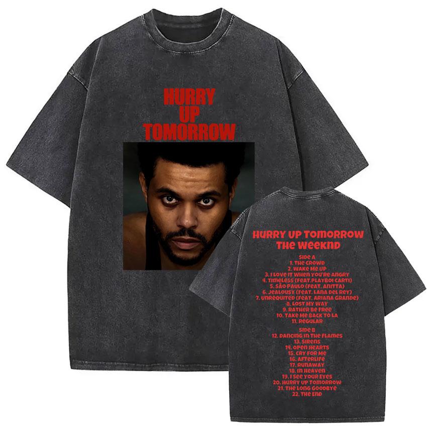 The Weeknd XO Tour Винтажная стираная футболка Мужская и Женская Летняя Хлопковая YK Clothing Повседневная Мода Круглый вырез Короткий рукав Футболка