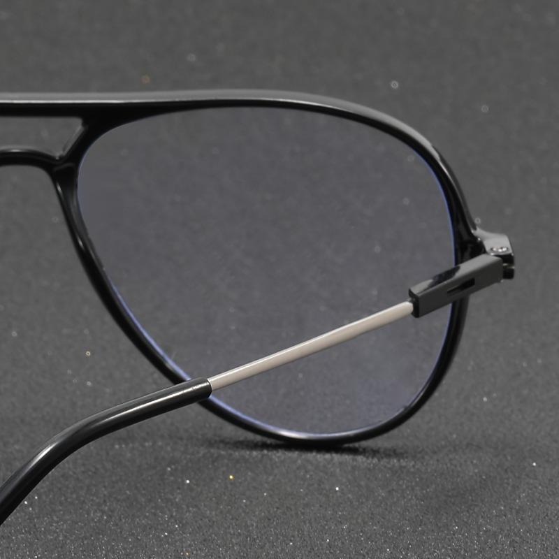 Классические модные очки-пилот - двойной мост, плоский верх, линзы из поликарбоната для мужчин и женщин с защитой от синего света