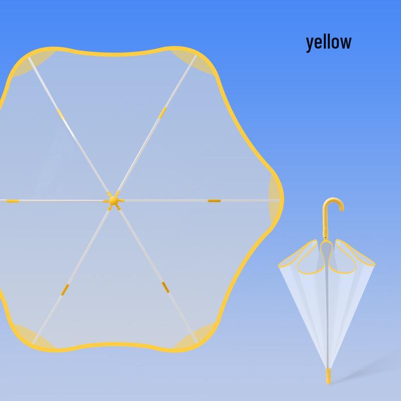 Детский безопасный прозрачный зонт с мультяшным рисунком: Автоматический, Дизайн с круглыми углами для мальчиков и девочек детского сада