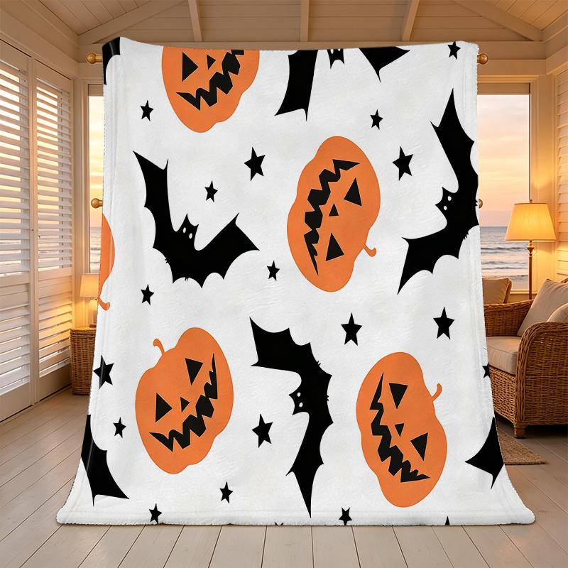 Soft Warm Lightweight Flannel Blanket Halloween & Christmas Collection, Versatile Cozy Home Throw for Indoor Relax