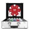 Компактные алюминиевые фишки для покера, фишки казино для Техаса и блэкджека с набором номиналов фишек, вес 11,5 г, пронумерованные, футляр, Холдем (600 индикация)