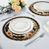 of 4 Halloween Table Mats, Round Shape, Measuring 15 X 15 Inches, Featuring Cheerful Pumpkin Faces And Bats, Slip-Resistant, Machine Washable, Long-La