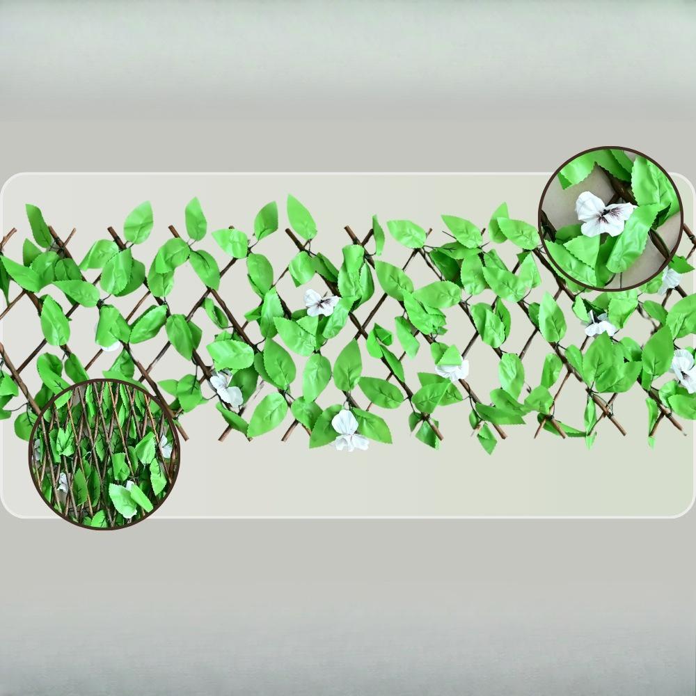 1 шт. Имитация зеленых растений, цветов, зеленых листьев, забор, садовое украшение, пластиковый телескопический забор