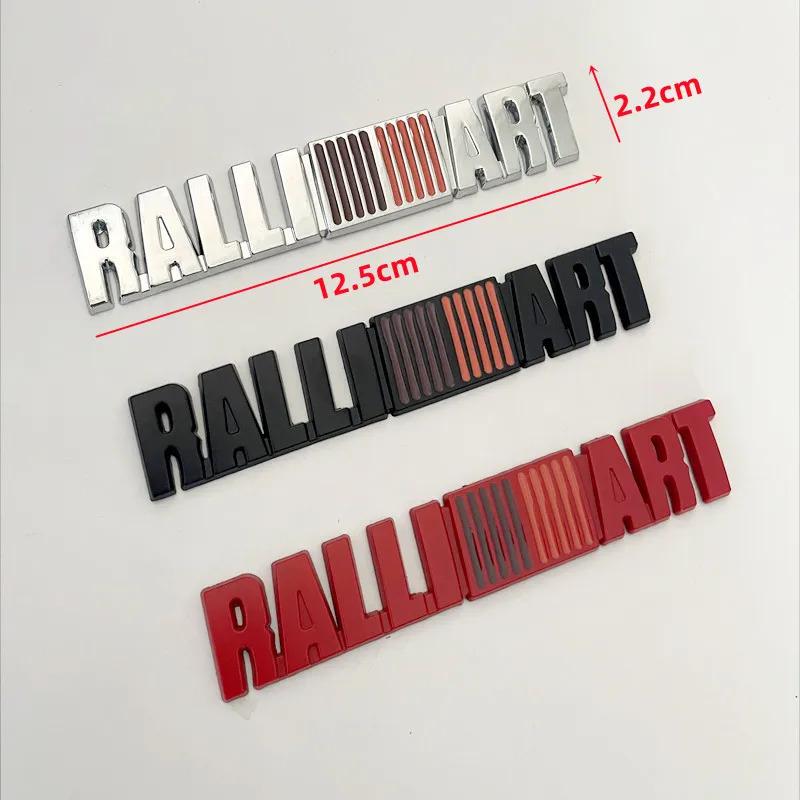 3D Metal Car Styling RalliArt Front Grille Emblem Rear Trunk Badge Sticker For Mitsubishi RalliArt Lancer Ralli Art 9 10 Asx UN1