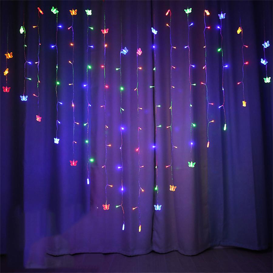 2Mx1.5M оконная занавеска гирлянда с сердцем бабочка фото клип украшение рождественская гирлянда для валентинки свадебный декор