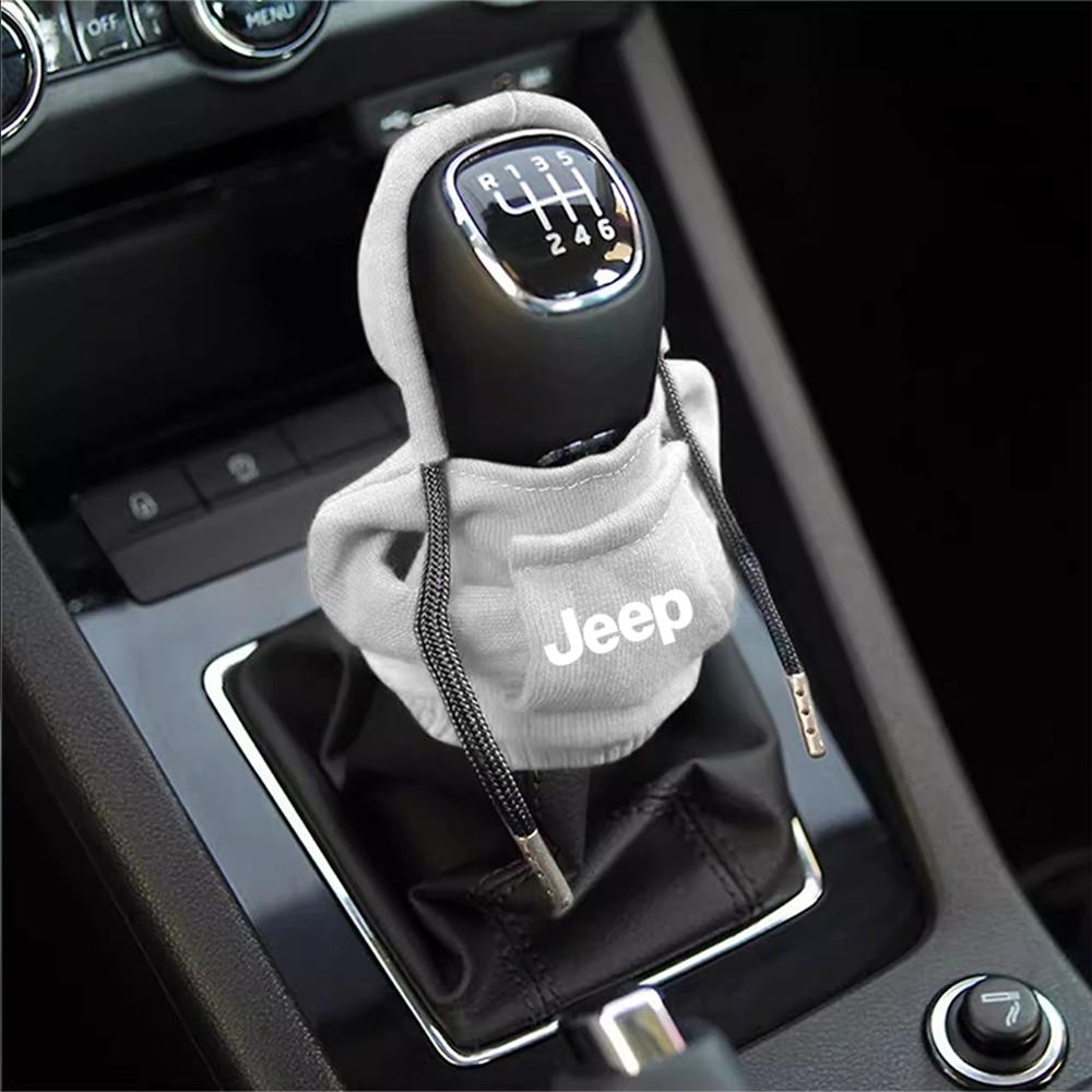 Hoodie Car Gear Shift Knob Cover Manual Handle Change Lever Cover For Jeep Renegade Compass Wrangler jk Grand Cherokee Rubicon AKV1