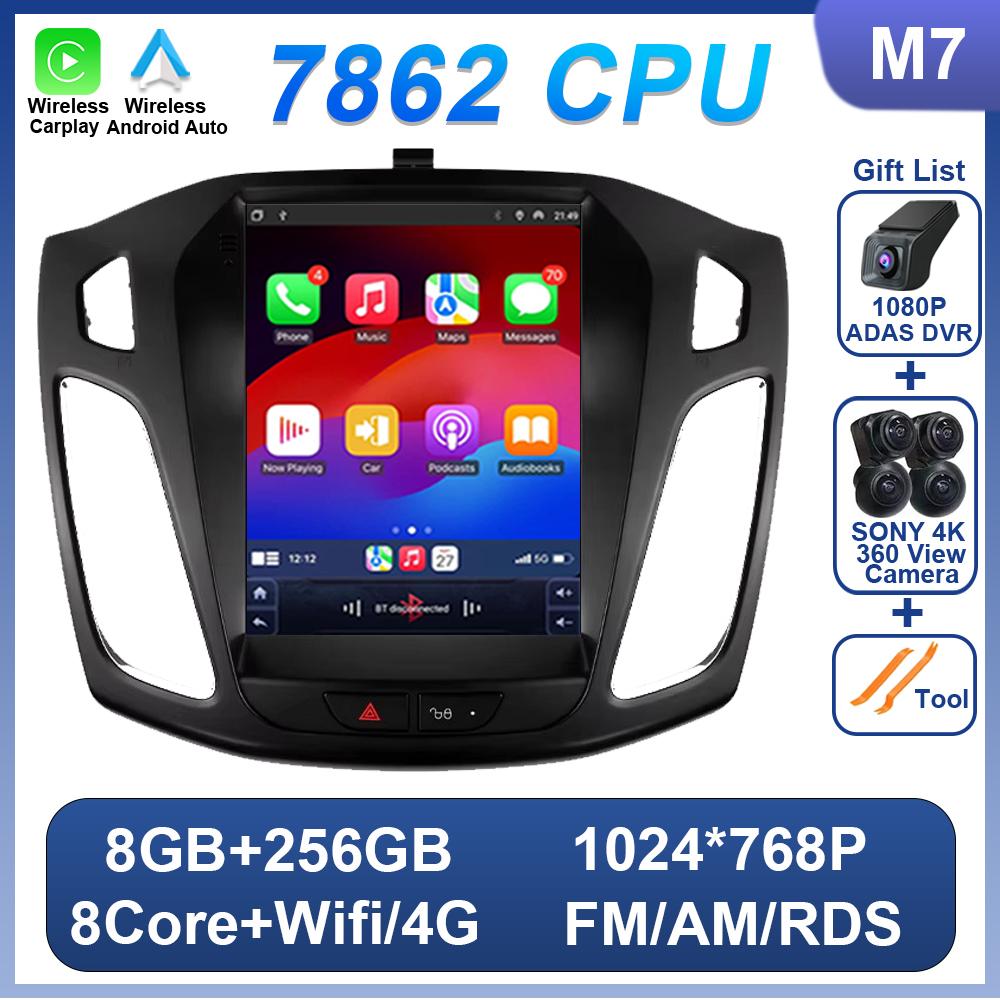 9,7-дюймовый сенсорный экран для Ford Focus 3 Mk 3 2011-2019 в стиле Tesla Автомагнитола Мультимедийный плеер Нет 2 DIN Автомагнитола Android 14