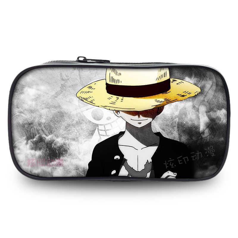 Одноразовый пенал с принтом аниме One Piece Луффи, однослойный, для хранения канцелярских принадлежностей, для учеников и офисного использования