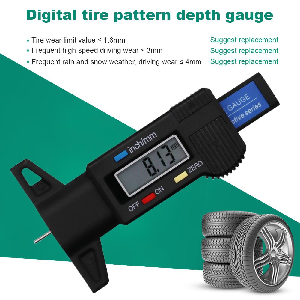 Digital Tread Depth Gauge Battery Operated Digital Tyre Depth Gauge 25mm Thickness Gauge High Precision Measuring Depth Caliper