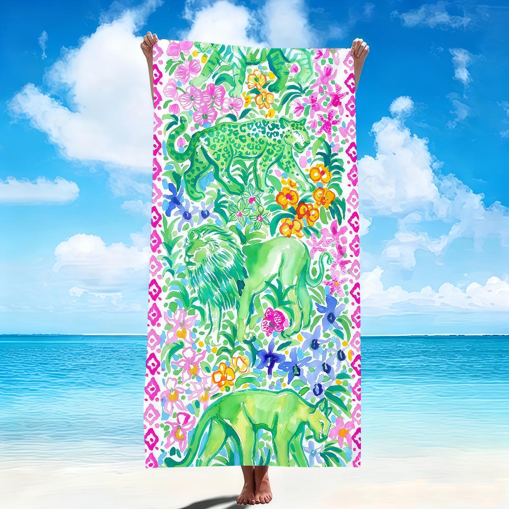 vintage ethnic Animal plant flower Graffiti Art Fashion Soft Beach Towels Quick Dry Pool Towel Gym bathing Spa Camp sport Gift