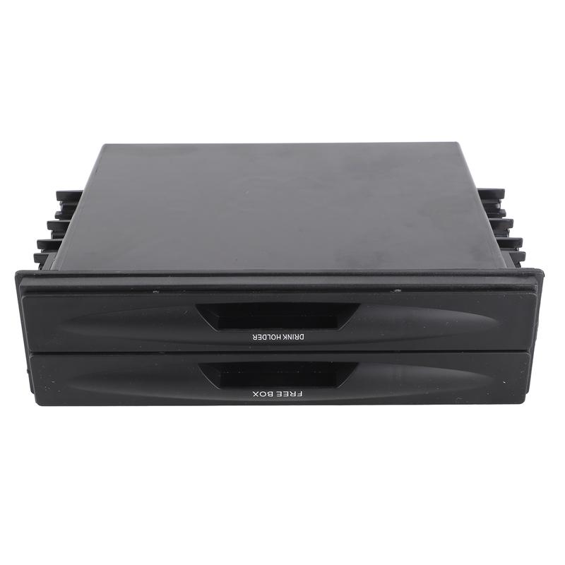 Car Radio Cup Holder Single Din 2 in 1 Layer Black Cup Holder Multi Purpose Car Stereo Storage Box for Organizing Items