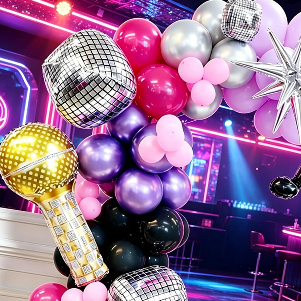 Music themed balloon set, disco balloons and note balloons for birthday parties, ball decorations, disco party decorations