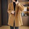Женское двустороннее пальто миди высокого класса из 100% шерсти - Коллекция Осень/Зима, Доступны большие размеры