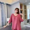 Women's Modal Loose Half-Sleeve Summer Bottoming Shirt: Lightweight, Pajama-Style, Large Size, Short Front, Long Back.