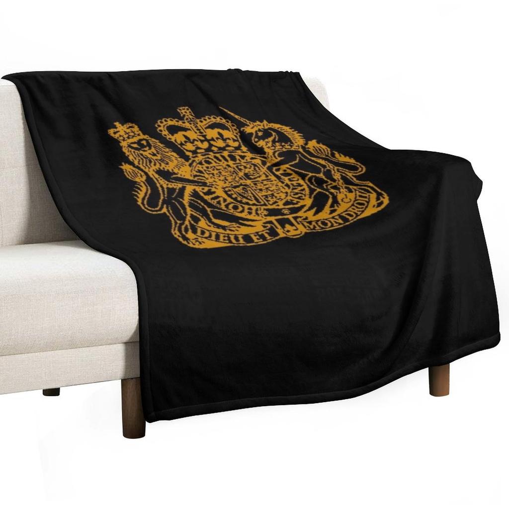 Elizabeth II Royal Coat of Arms Emblem Throw Blanket Extra Large Throw halloween warm winter Decoratives Heavy Blankets