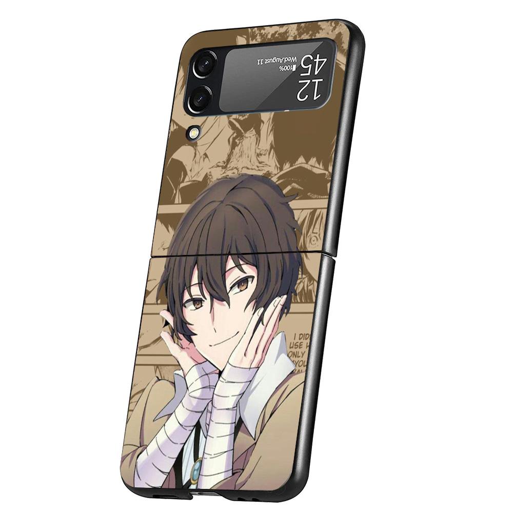 Bungo Stray Dogs Dazai Cover Phone Case For Samsung Galaxy Z Flip 7 6 5 4 3 5G Flip7 Flip6 Flip5 Flip4 Flip3 Black Fundas Shell