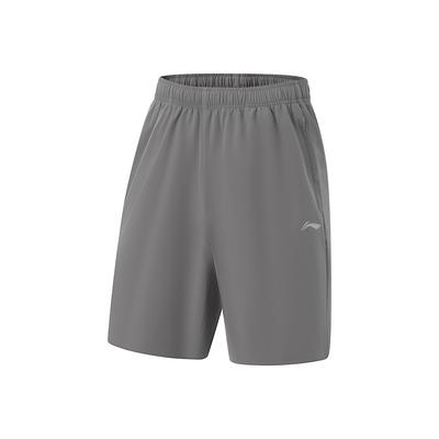 Спортивные шорты Li Ning Fitness Series, повседневные, минималистичные, однотонные, мужские, серые AKSV525-8