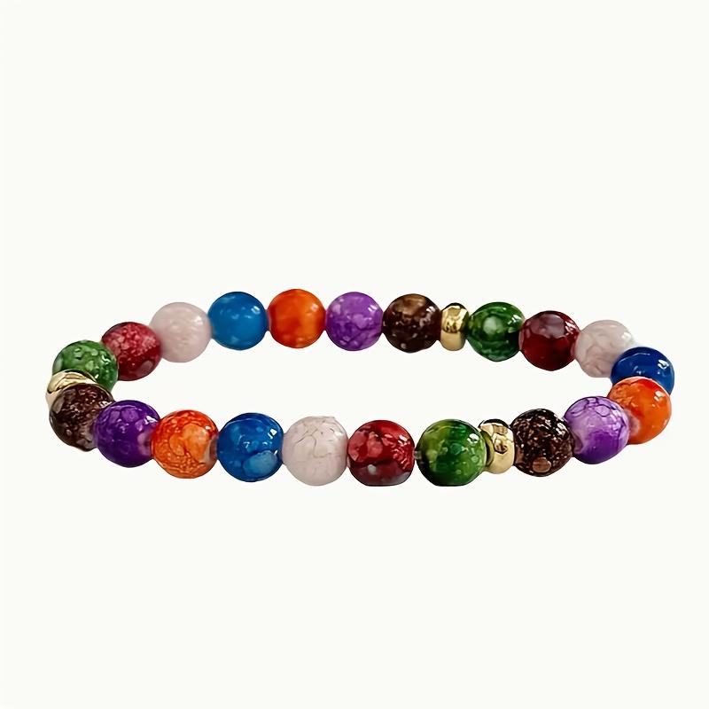 Красочные каменные бусины Ручные украшения Браслет из бусин Модный браслет Мандала для йоги и медитации Бохо Отпускной стиль Аксессуары
