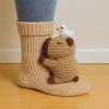 3D Animal Knitted Socks Warm Cute Crew Socks Hand Crocheted Animal Doll Floor Socks Holiday Birthday Gift for Women Girls