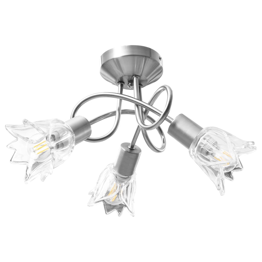 Ceiling Lamp with Glass Lampshades for 3 E14 Bulbs
