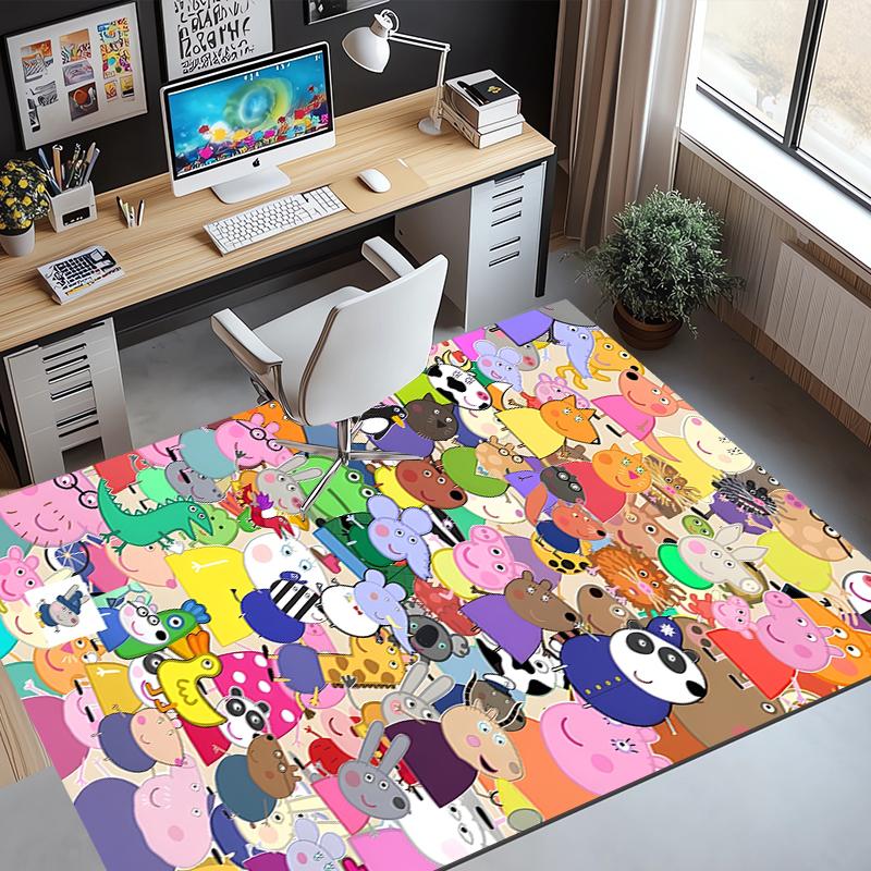 Cartoon animation Pattern Rug, Indoor/Outdoor Mat, for Picnic, Gameroom, Bedroom, Office, Living Room, Home Decor Carpet, Birthday Gift