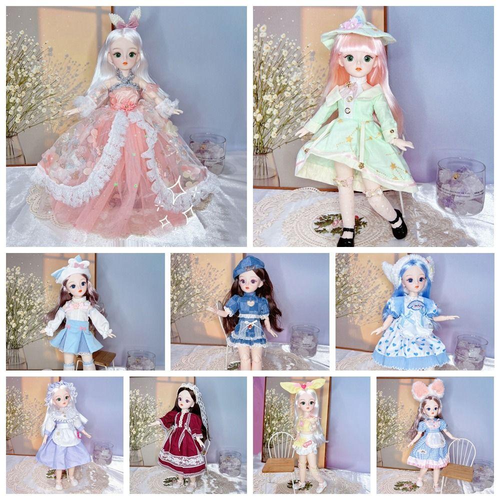 3D Eyes BJD Dolls with Clothes Removable Joints Doll Simulated Eye Hinge Doll Girls Gifts