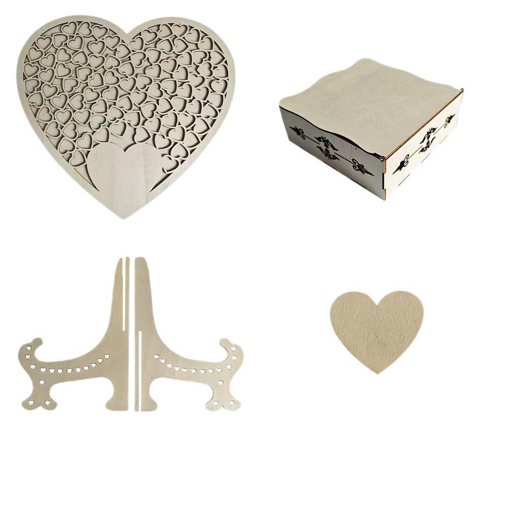 Creative Design Wooden Hearts Guest Book Wooden Hearts Message Board  Wedding Anniversary