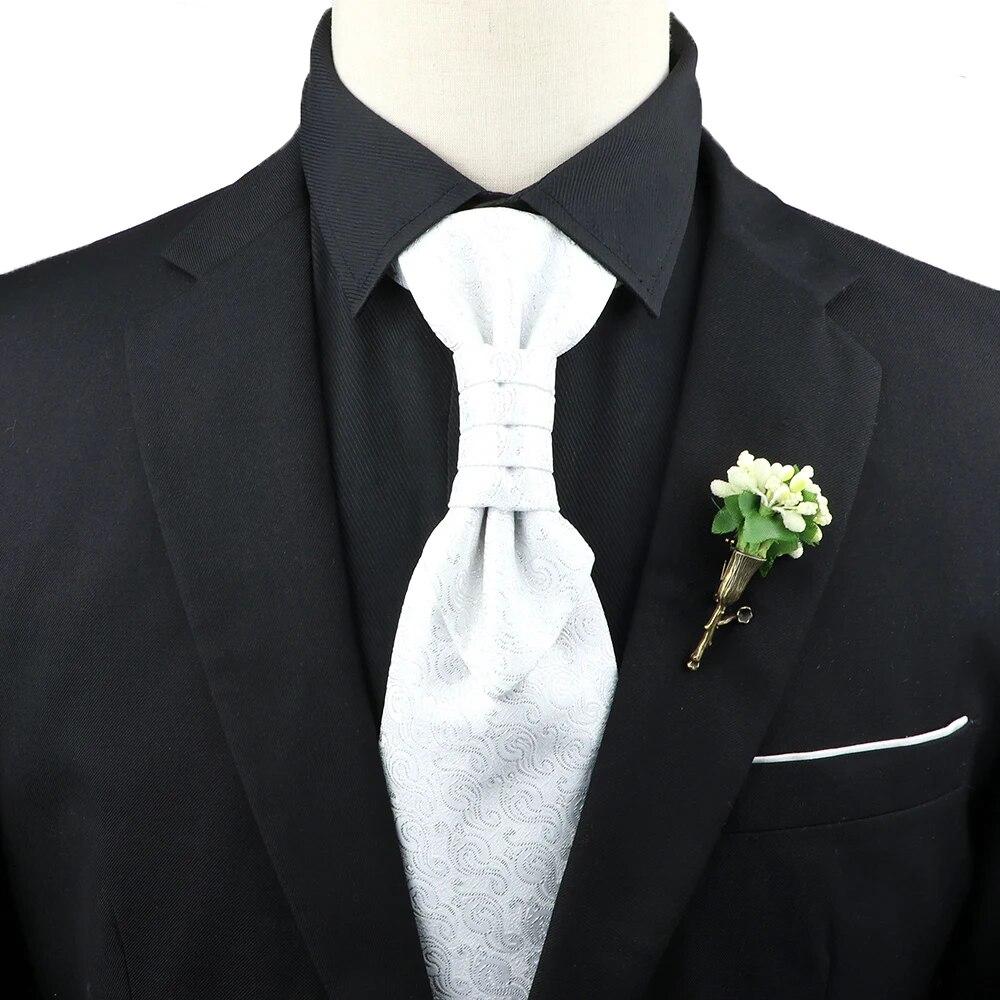 Мужской, Галстук с пейсли, Набор брошей для галстука, Красный, Черный, Регулируемый галстук, Роскошный, Смокинг, Свадьба жениха,