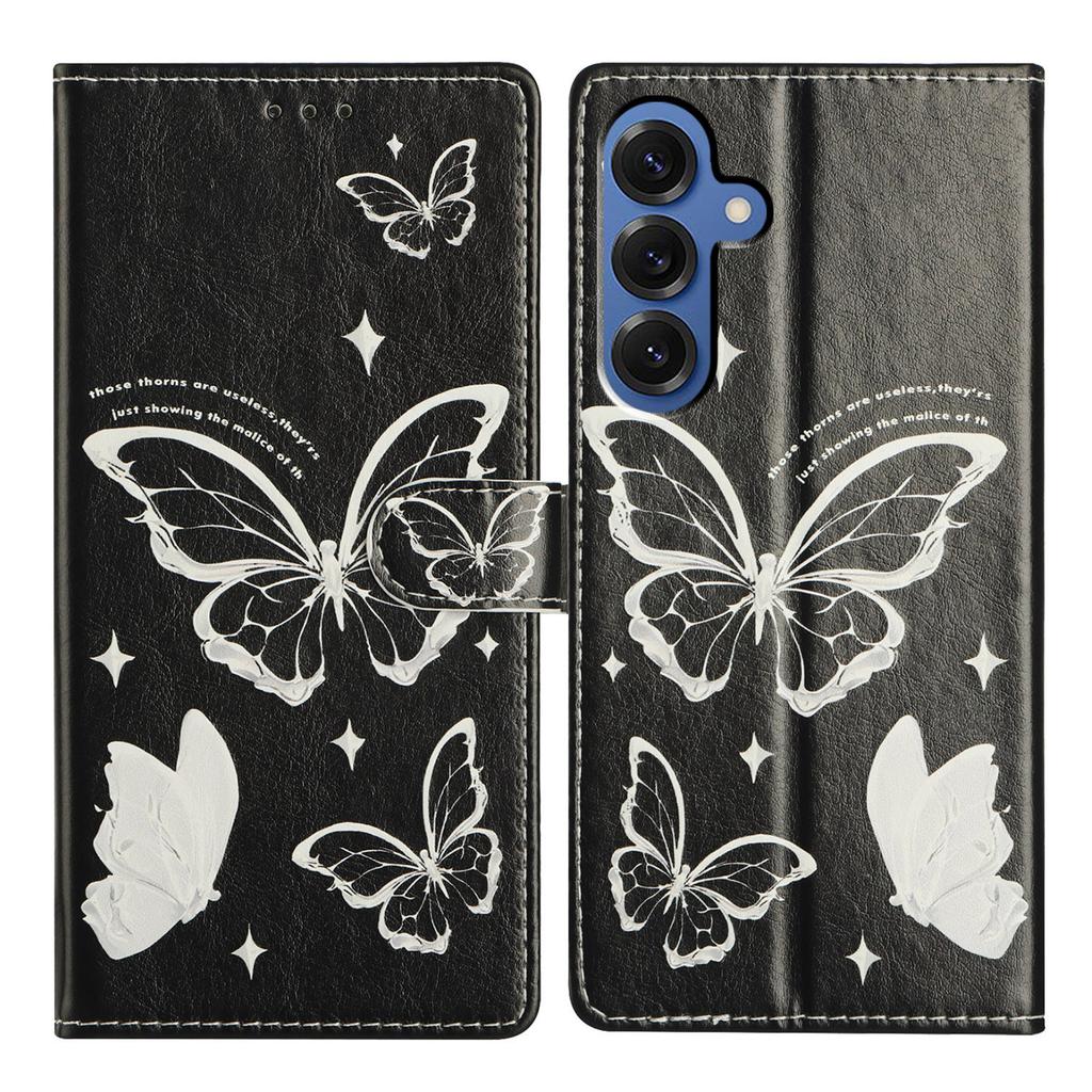 For Samsung Galaxy M36 5G Case Pattern Printing Wallet Stand Flip Leather Phone Cover with Strap