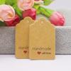 100pcs+100string 3x5cm White/kraft Paper. Thank You for Handcrafting the Label Hang Tag