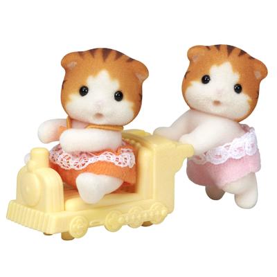 Куклы Sylvanian Families Кот ST Mark Возраст 3 и Игрушка Sylvanian Epoch [Кленовые Близнецы] Ni-110 Сертифицировано, Вверх, Кукольный домик, Семьи,