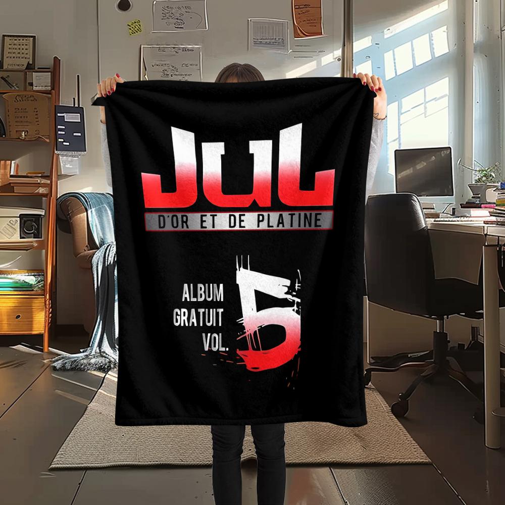 1 шт. Фланелевое одеяло JuL C'est Pas Des Lol Print, Высококачественное, Для всех сезонов, Декор для дома, Тепло и комфорт, Идеально для рождественских подарков