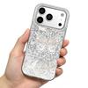 Чехол для iphone 14 XR 12 13 15 18 Pro Max 16 Plus XS Max 11 17 Pro Air Серебристый Блеск Трескающийся Фон Прозрачный Декор с Бабочками