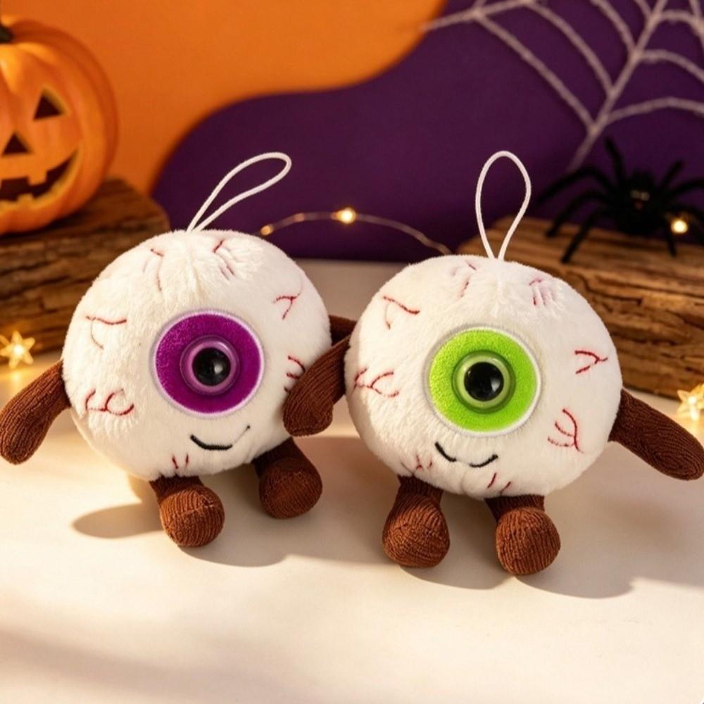 Soft Plush Halloween Scary Eye Pendant Cartoon Eyeball Plush Toy Car Pendant Party Favor