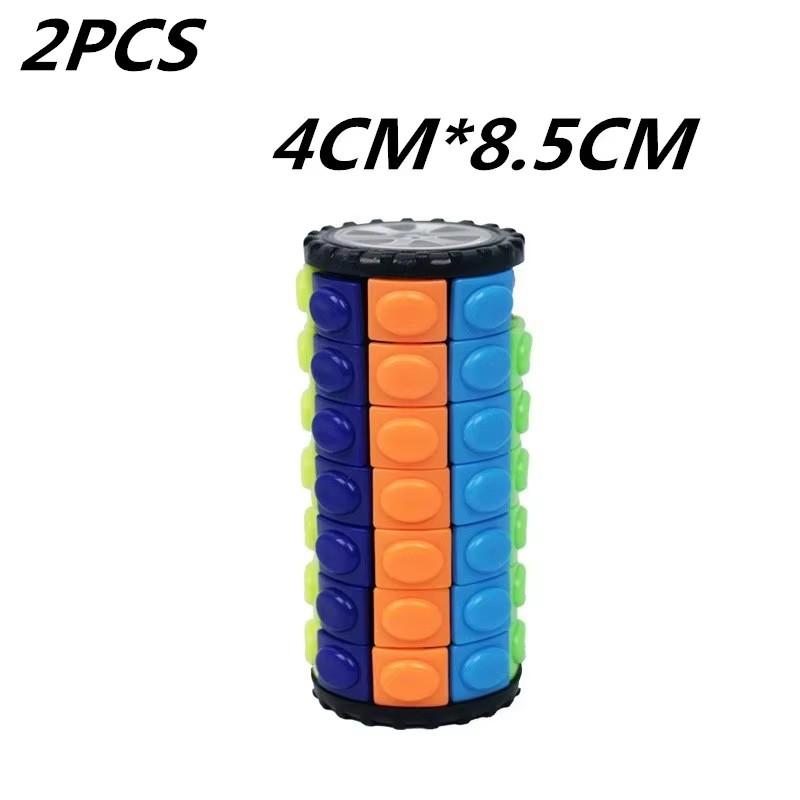 3D Magic Corn Cube Tower Puzzle Speed Cube Wheel Rotating Game Cubos Cylindrical Toys for Children Educational Gifts