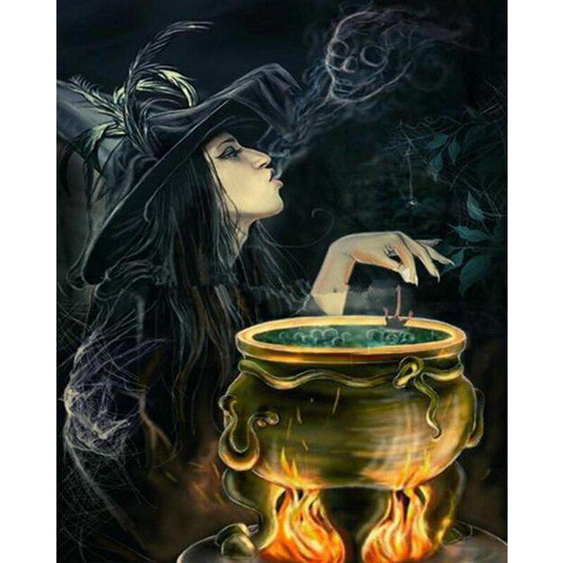 5D DIY Diamond Painting "Devil & Witch" Diamond Embroidery Cross Stitch Mosaic Painting