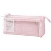Плотный сетчатый пенал, пыльно-розовый
