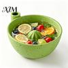 Portable Bowl for Camping Berry Swirl Draining with Silicone Pad, Ceramic Retro Kiln Kitchen Gadget Fruit Cleaning Fired Colander, Compact Strainer